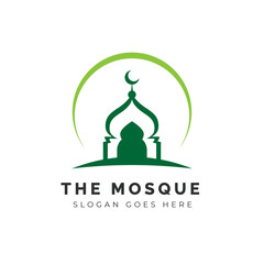 Mosque icon silhouette logo vector illustration design template