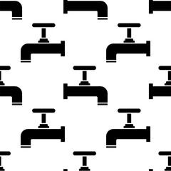 Water Tap Icon Seamless Pattern