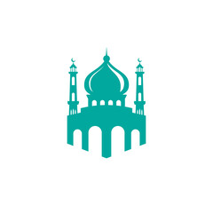 Mosque icon silhouette logo vector illustration design template