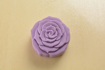 traditional healthy no oil baked yam taro lotus paste mooncake with sweet bean and mochi in purple...