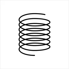 Poster Coil Spring Icon, Helical Spring, Energy Storing And Releasing Mechanical Device © Aayam 4D
