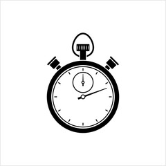Stopwatch Icon, Timer, Handheld Timepiece Manual Timer Clock