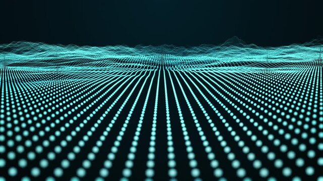4K Digital Particle Field Technology Network Loop Animation Background