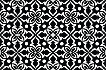 Flower geometric seamless pattern.