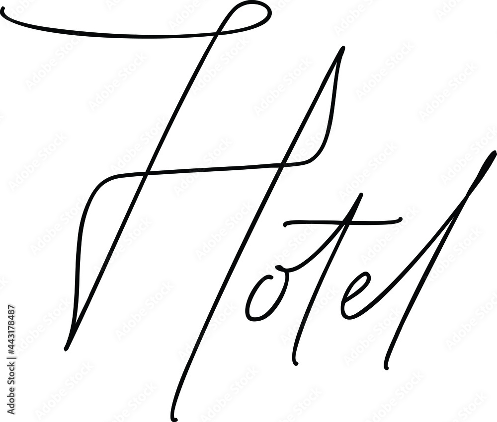 Aufkleber hotel vector script and cursive handwritten typography for designs brochures banner flyers and t-shi