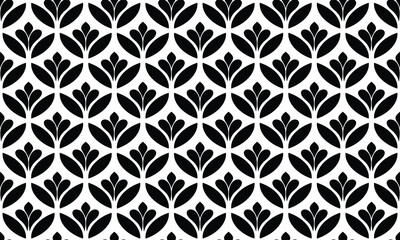 Abstract geometric seamless pattern. Black and white ornament. Vector background.
