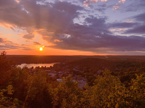sunset over the river