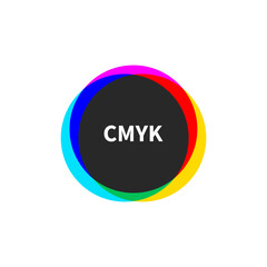 CMYK logo. Round symbol for printing