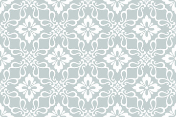 Floral seamless pattern. Gray and white elements. wallpaper, fabric, packaging, wrapping. Flower ornament. vector background.