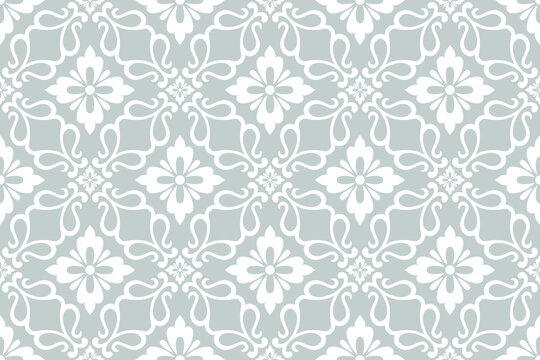 Floral seamless pattern. Gray and white elements. wallpaper, fabric, packaging, wrapping. Flower ornament. vector background.