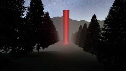 monolith at forest