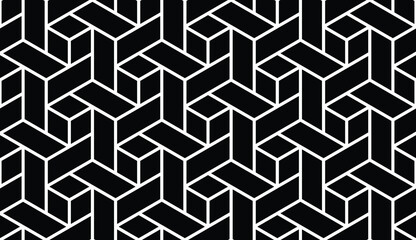 Abstract geometric seamless pattern. with Vector background. Black and white texture. Graphic modern pattern.