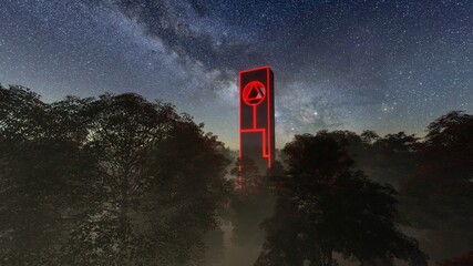 light monolith at forest