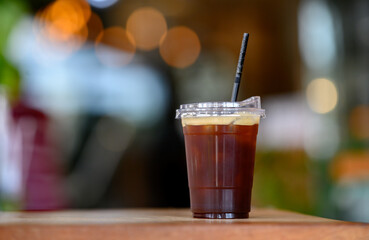 Isolated glass of fresh blackcoffee