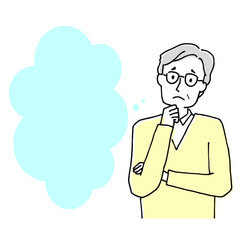 悩むシニア男性