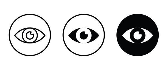 vision icon, eye vector, sign, symbol, logo, illustration, editable stroke, flat design style isolated on white