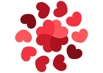 heart background with circular hearts forming a circle inside there are intertwined hearts