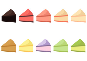 illustration of cakes with various flavors and bright colors