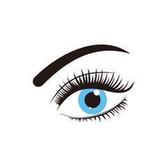 eye with eyelashes logo icon vector design