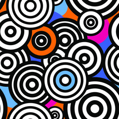 abstract pop art seamless pattern wirh circles.