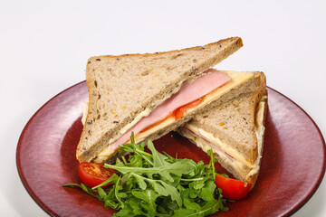 Sandwich with ham and cheese