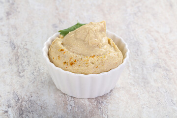 Traditional Jewish Hummus with olive oil