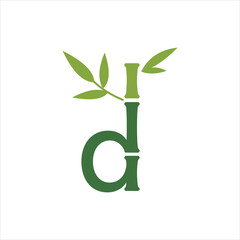 Fototapeta na wymiar creative simple logo design vector initial d leaf