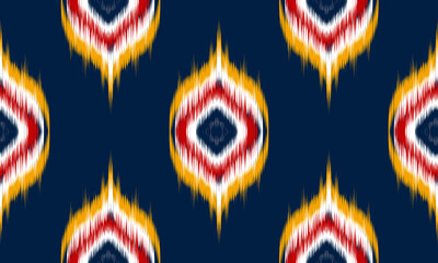 Ethnic abstract ikat art. Seamless pattern in tribal. - obrazy, fototapety, plakaty