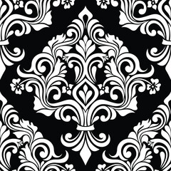 Damask seamless pattern. element ornamental classical luxury old fashioned wallpapers, textile, wrapping vector background.