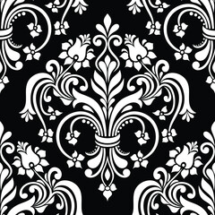 Damask seamless pattern. element ornamental classical luxury old fashioned wallpapers, textile, wrapping vector background.