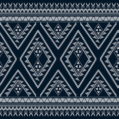 
Dark blue and white texture of Oriental ethnic seamless pattern and traditional background Design for fashion and CLOTHES, carpet,wallpaper,clothing,wrapping,batik,fabric,Vector illustration embroide
