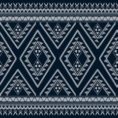 
Dark blue and white texture of Oriental ethnic seamless pattern and traditional background Design for fashion and CLOTHES, carpet,wallpaper,clothing,wrapping,batik,fabric,Vector illustration embroide