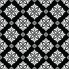 Fotobehang Abstract floral elements. Black and white. Modern stylish texture. Vector background. © AJ Design