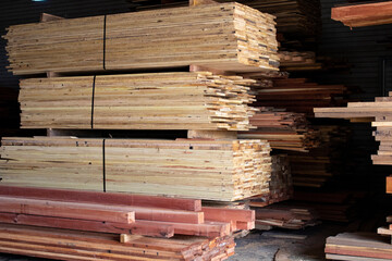 stack of wood. Wood industry