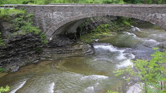 Stony bridge over Taughannock Creek - New York