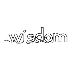 one line continuous drawing wisdom word