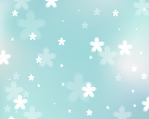 Green blue light snow flower sky background