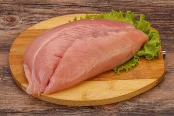 Raw turkey breast for cooking