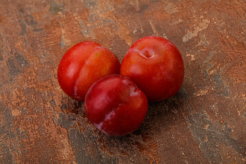 Ripe sweet tasty red plum