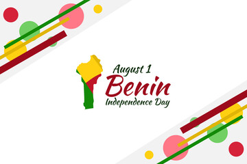 August 1, Independence day of Benin vector illustration. Suitable for greeting card, poster and banner.