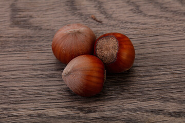 Hazelnut heap isolated over background