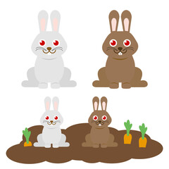 Cute rabbit illustration happy easter