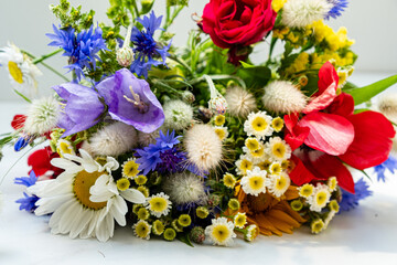 summer bouquet  on the white background