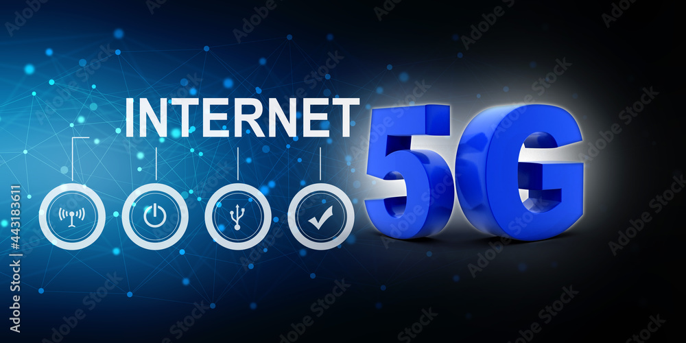 Poster 3d rendering 5g network 5g connection