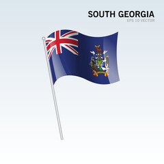 South Georgia waving flag isolated on gray background