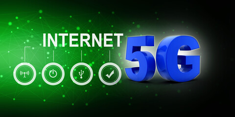 3d rendering 5G Network 5G Connection
