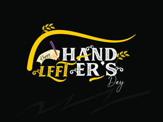 Happy left handers day flat design vector illustration