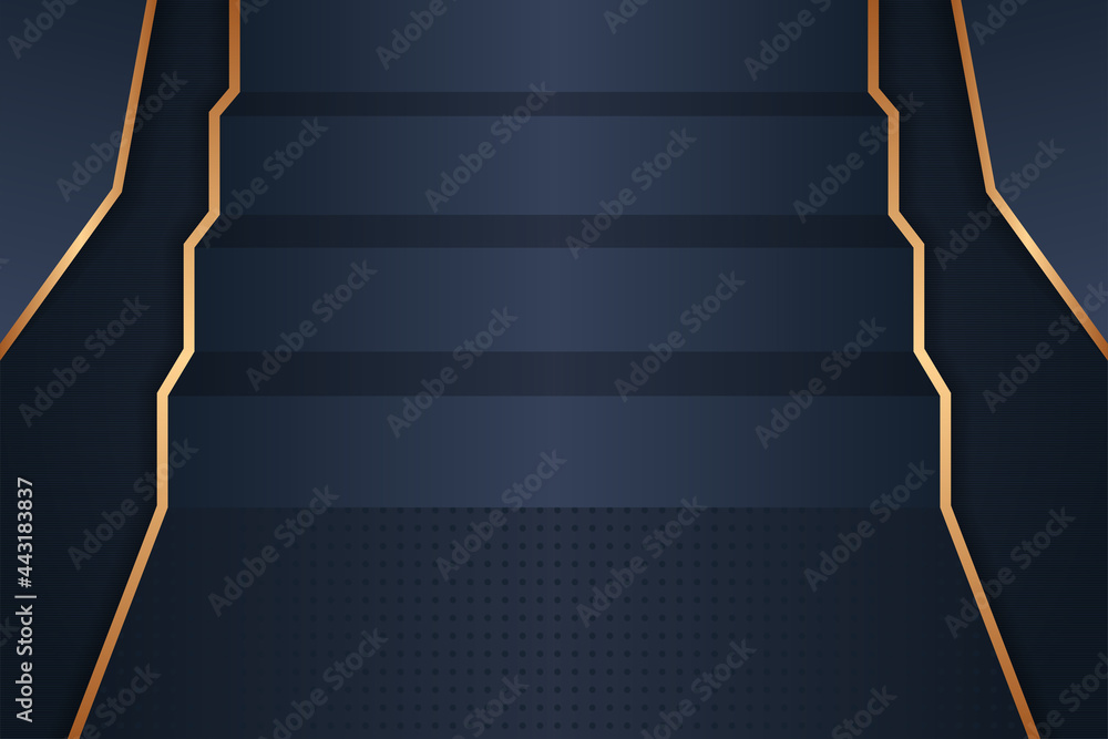 Poster stairs with many steps. staircase up front view in perspective. vector illustration gradient design 