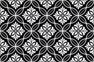Outdoor-Kissen Abstract geometric seamless pattern. Black and white. Modern stylish texture. Vector background. © AJ Design