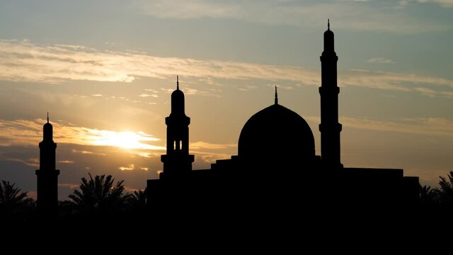 Sultan Qaboos Grand Mosque, Time Lapse at Sunrise, Muscat, Oman